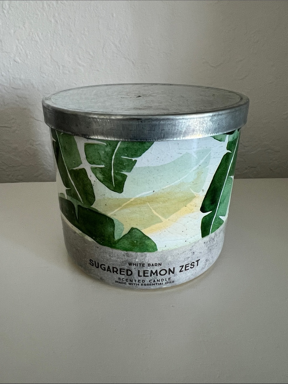 White Barn Sugared Lemon Zest Candle in Green and Yellow